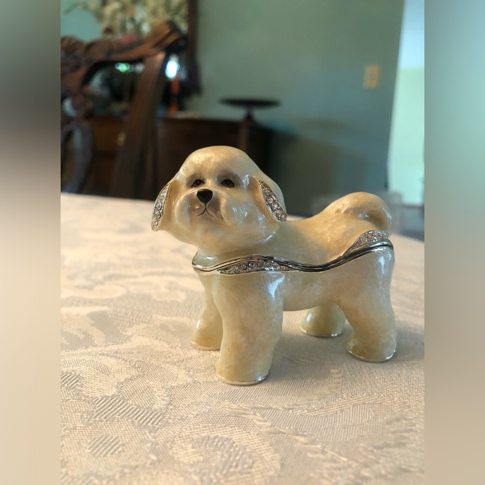 Elegant Cream Dog Figurine